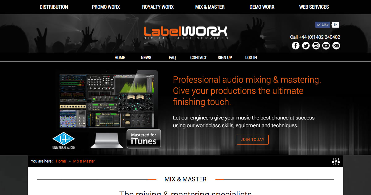 Mix & Master Online Mastering Label Worx